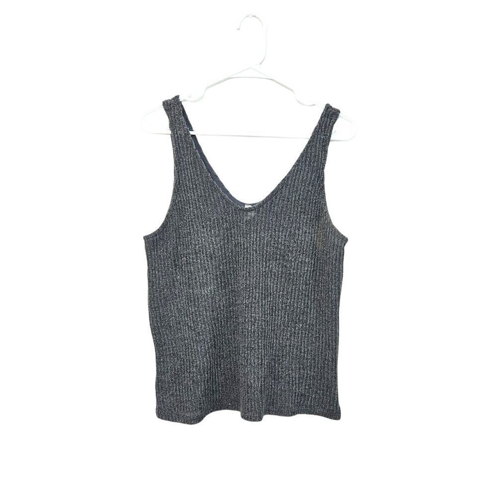 MTS Grey Knit Sleeveless Top Size Large Polyester/Rayon